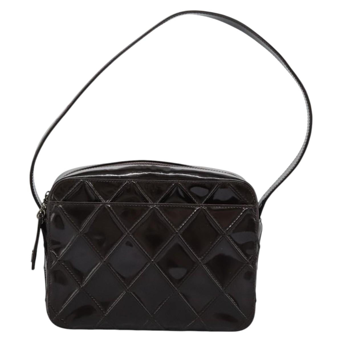 Chanel Brown Patent Leather Camera