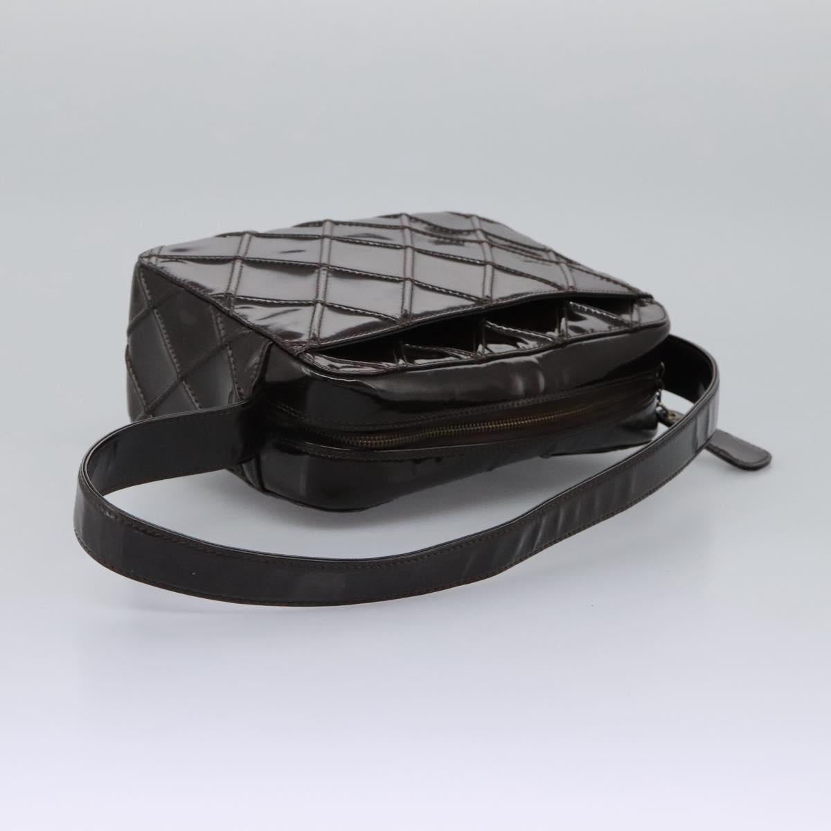 Chanel Brown Patent Leather Camera