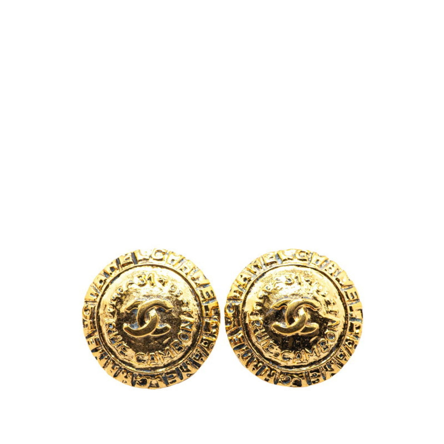 Chanel Gold Gold Plated Coco Mark