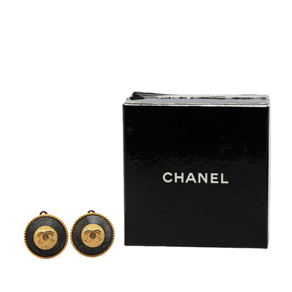 Chanel Brown Gold Plated Coco Mark