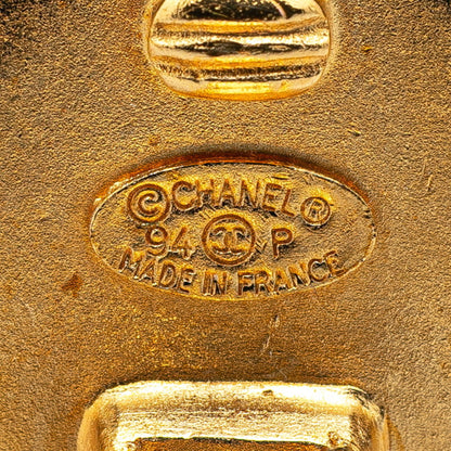 Chanel Brown Gold Plated Coco Mark