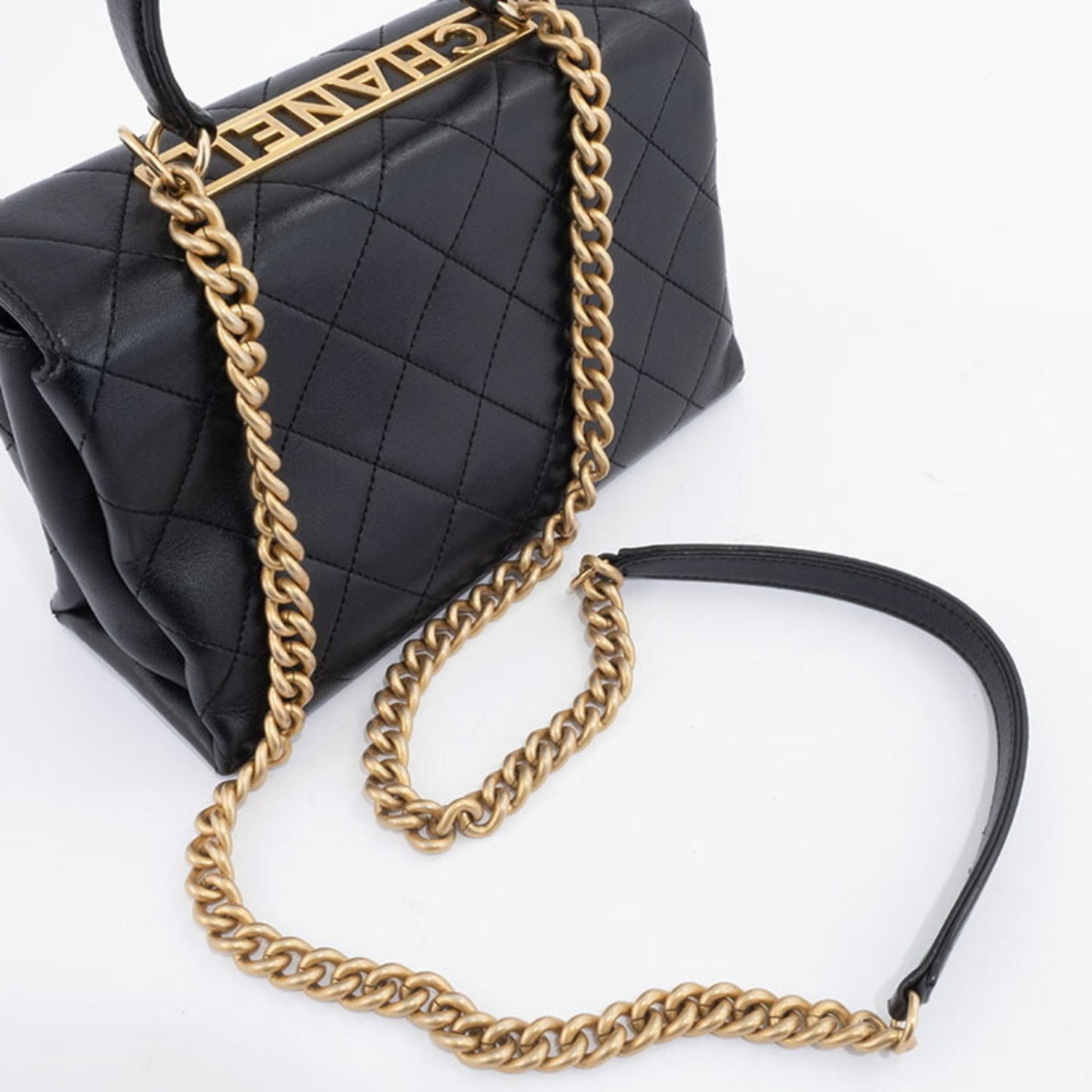 Chanel Black Leather Coco Handle