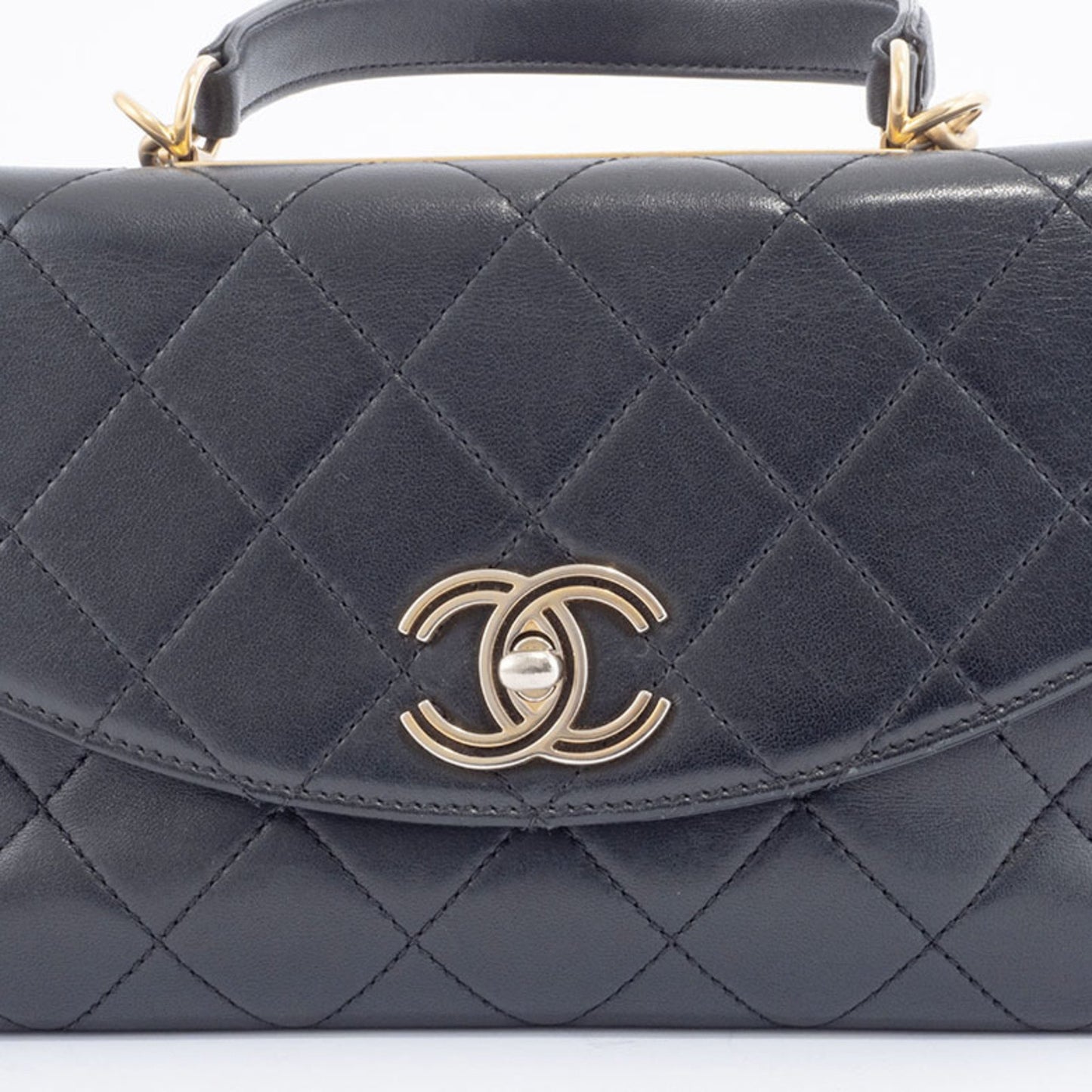 Chanel Black Leather Coco Handle
