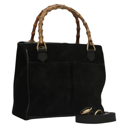 Gucci Black Suede Bamboo