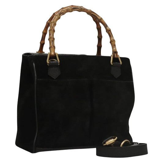 Gucci Black Suede Bamboo
