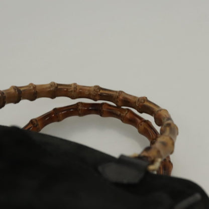 Gucci Black Suede Bamboo