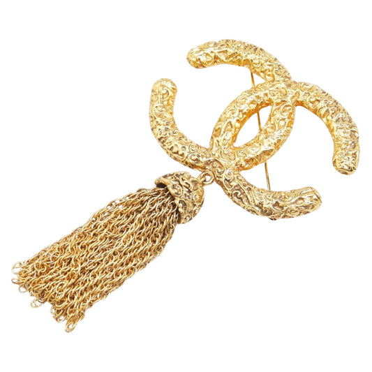 Chanel Gold Gold Plated Coco Mark