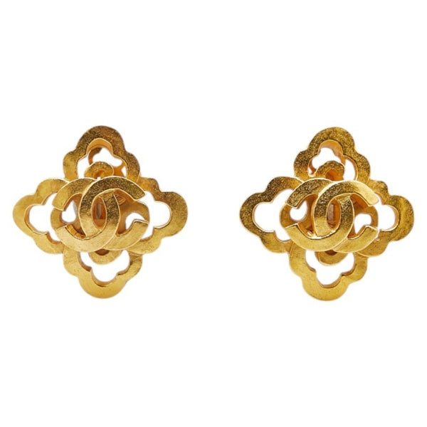 Chanel Brown Gold Plated Coco Mark