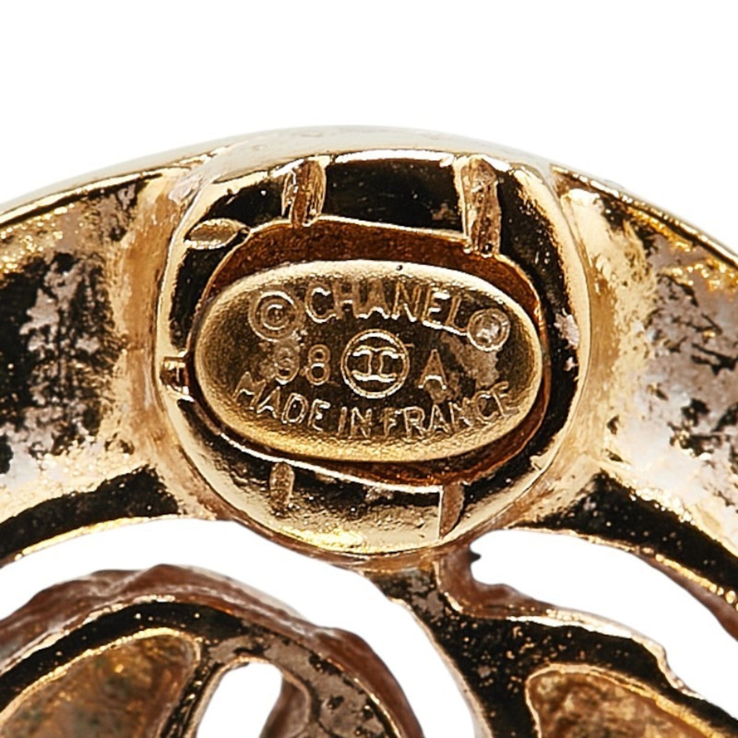 Chanel Gold Gold Plated Coco Mark