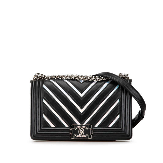 Chanel Black Leather Boy