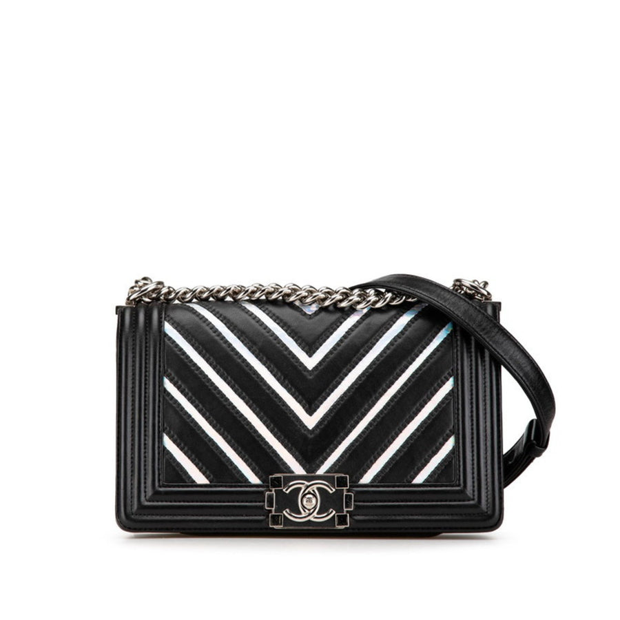 Chanel Black Leather Boy