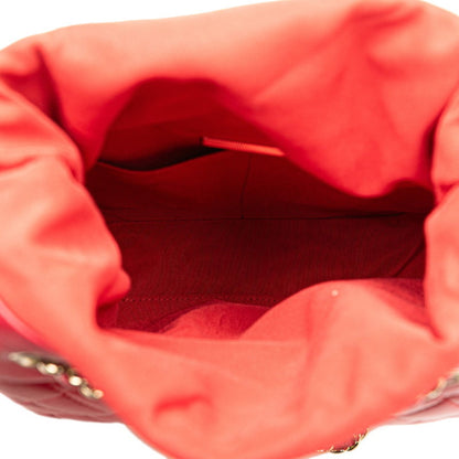 Chanel Red Leather Backpack