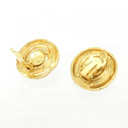 Chanel Gold Gold Plated Round Earrings