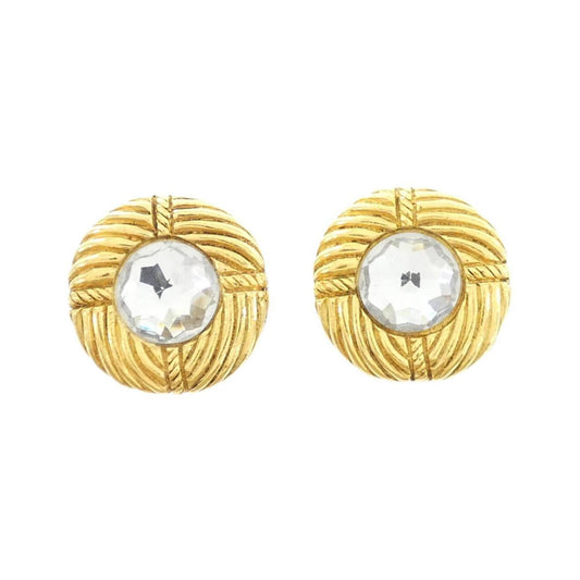 Chanel Gold Gold Plated Round Earrings