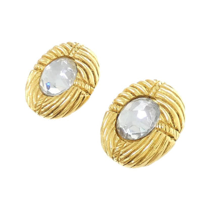 Chanel Gold Gold Plated Round Earrings