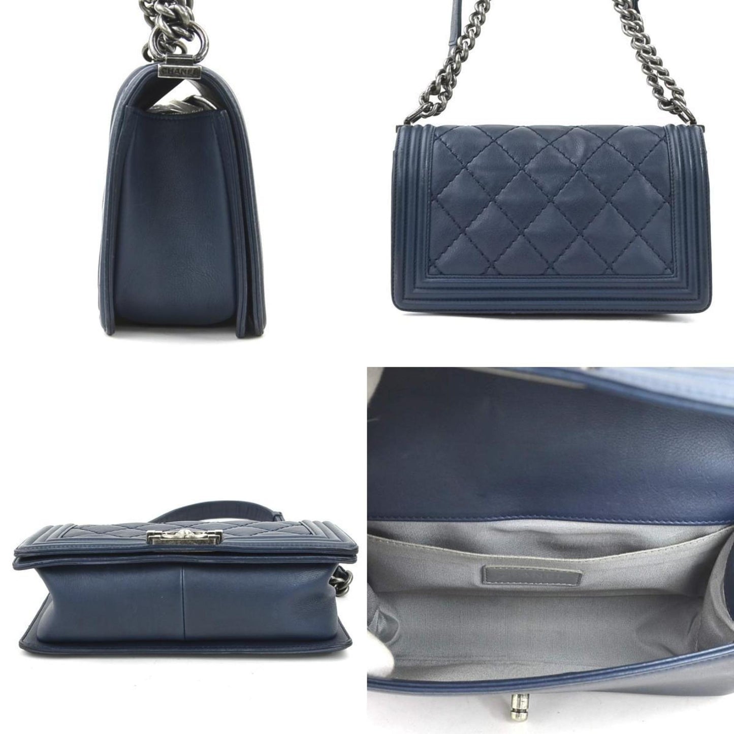 Chanel Blue Leather Boy