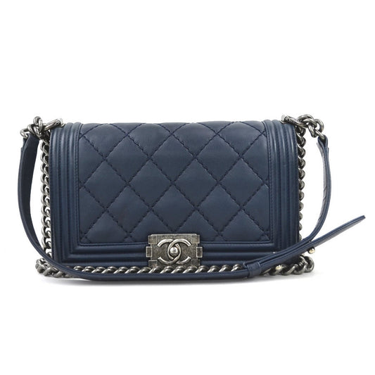 Chanel Blue Leather Boy