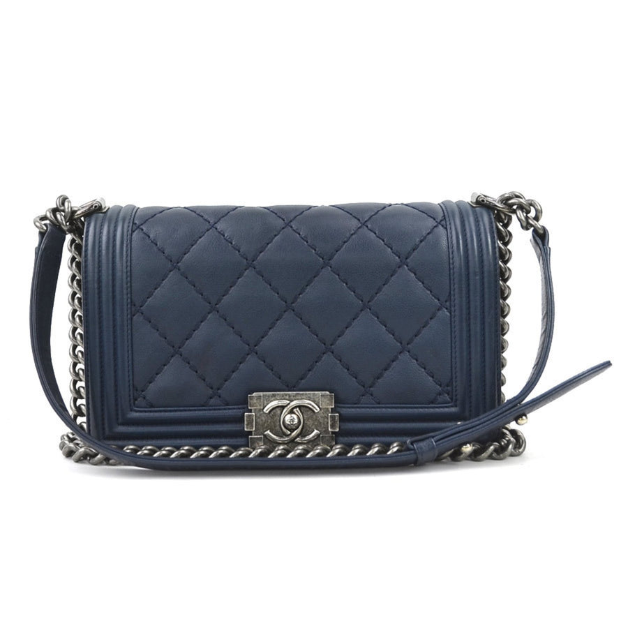 Chanel Blue Leather Boy