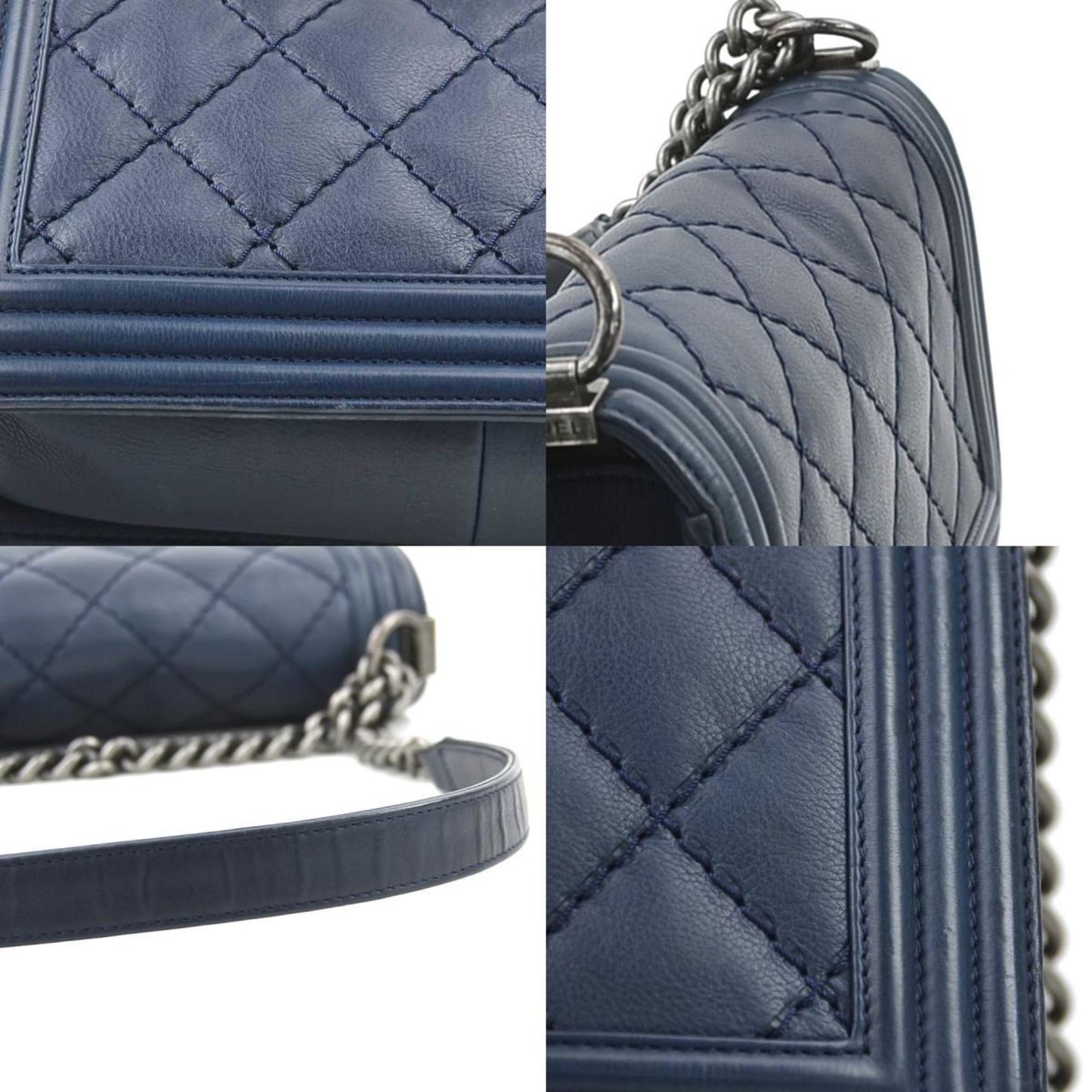 Chanel Blue Leather Boy