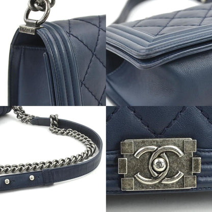 Chanel Blue Leather Boy