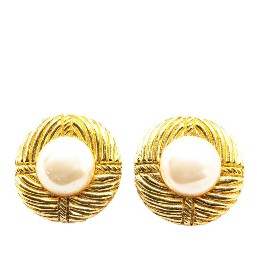 Chanel Gold Gold Plated Earring