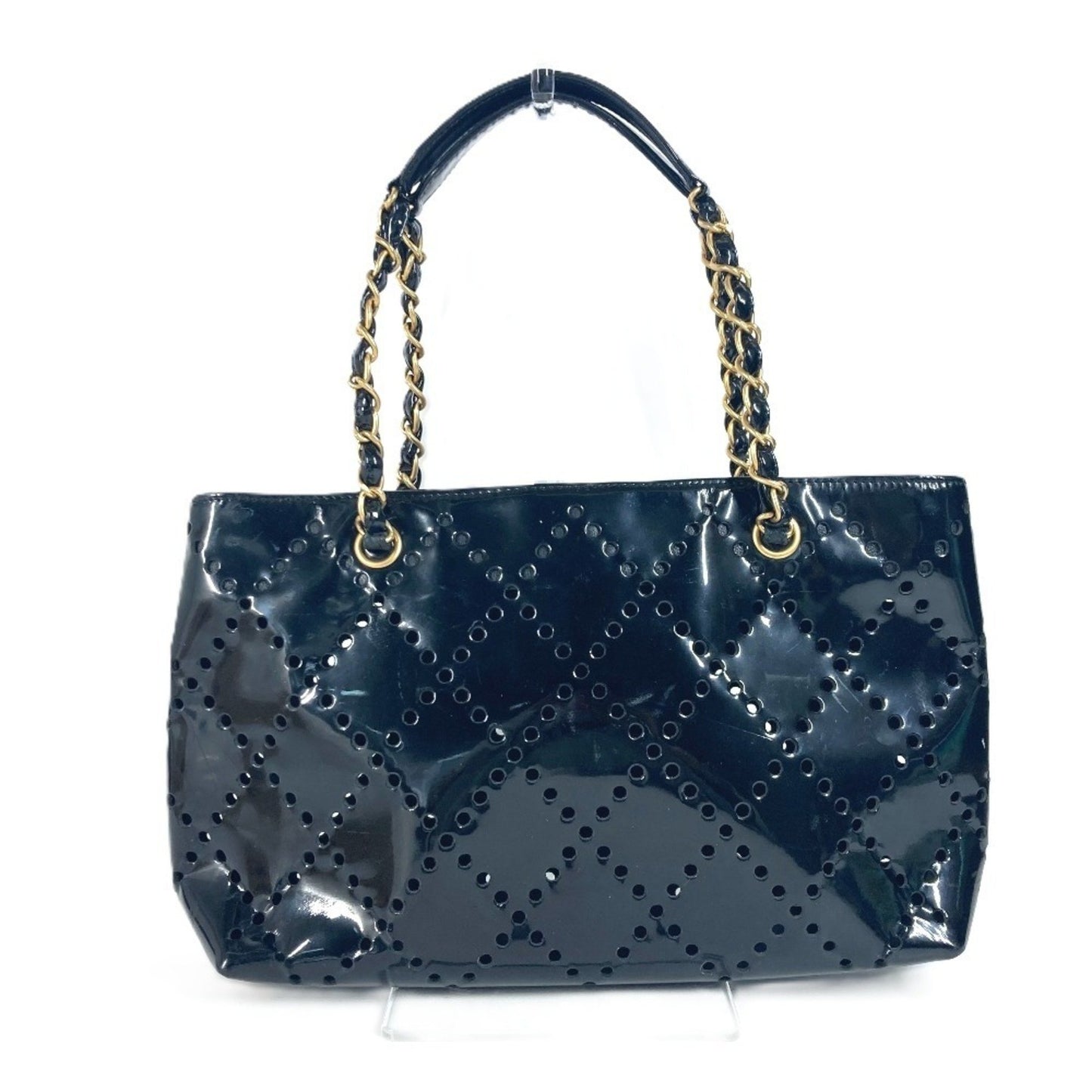 Chanel Black Patent Leather Grand Shopping