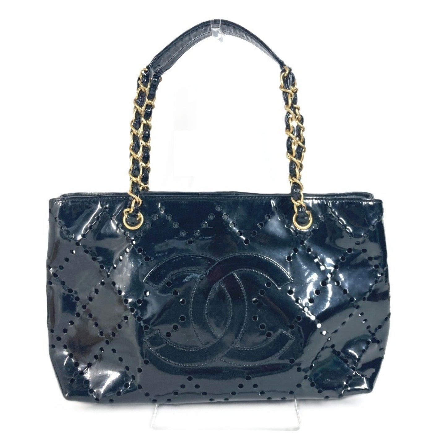 Chanel Black Patent Leather Grand Shopping