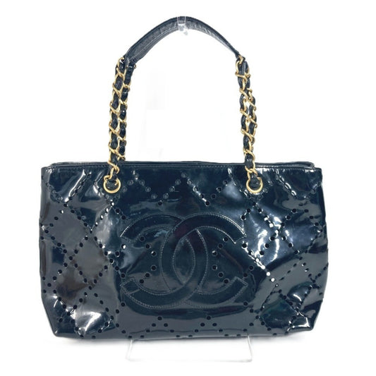 Chanel Black Patent Leather Grand Shopping