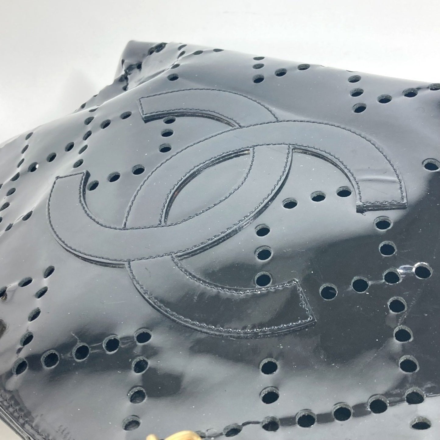 Chanel Black Patent Leather Grand Shopping