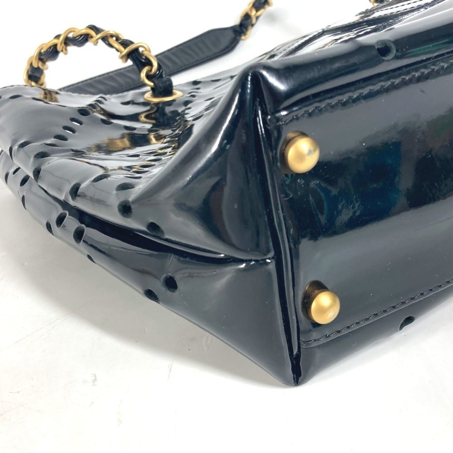 Chanel Black Patent Leather Grand Shopping
