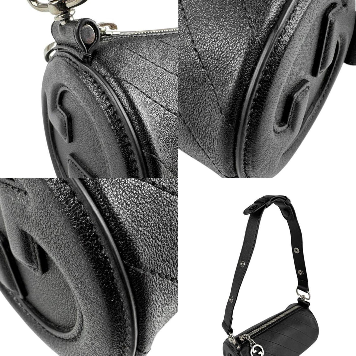 Gucci Black Leather Interlocking G