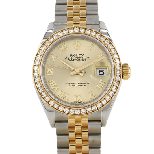 Rolex Brown Yellow Gold Lady Datejust
