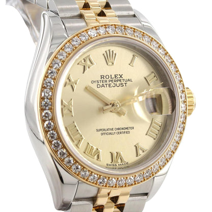 Rolex Brown Yellow Gold Lady Datejust