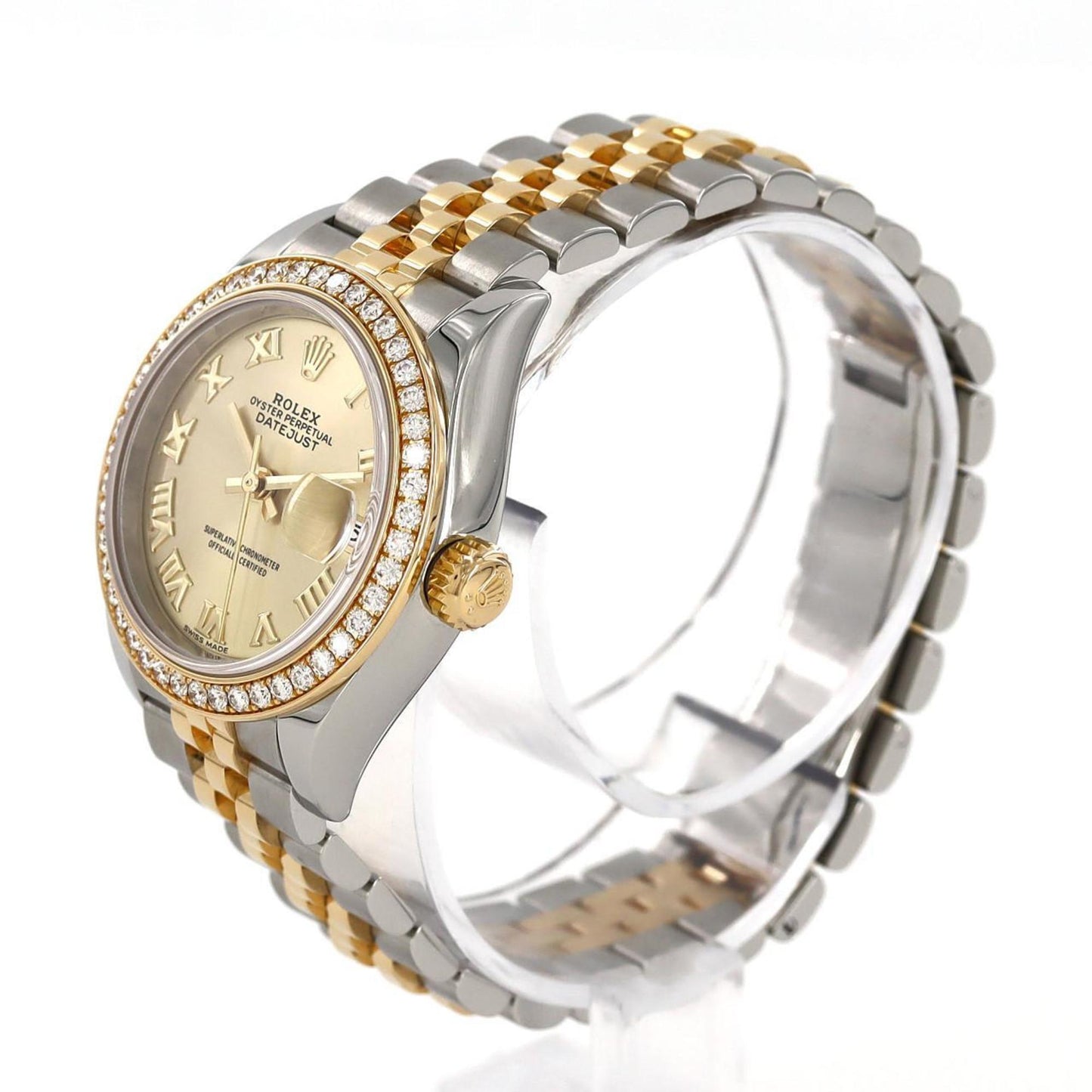 Rolex Brown Yellow Gold Lady Datejust