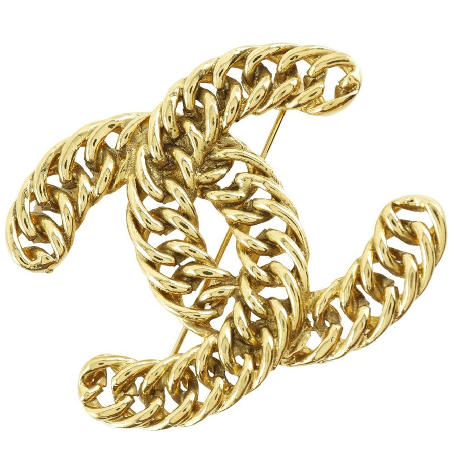 Chanel Gold Gold Plated Coco Mark