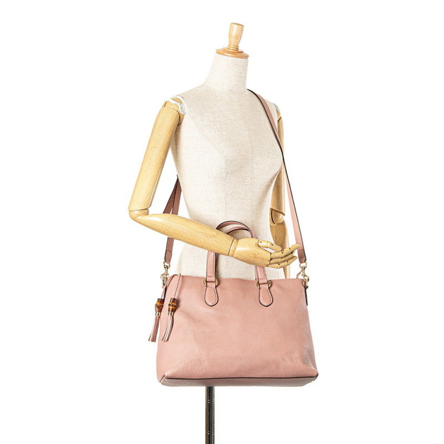 Gucci Pink Leather Bamboo