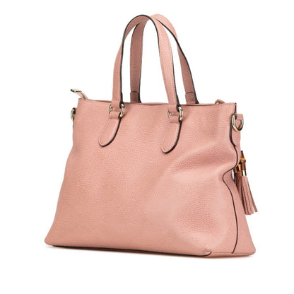 Gucci Pink Leather Bamboo