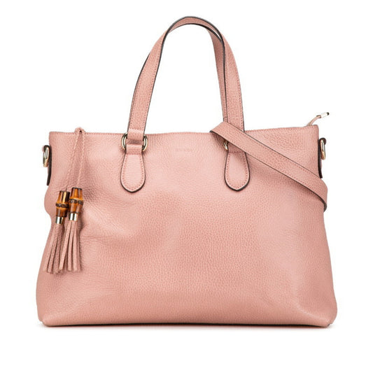 Gucci Pink Leather Bamboo