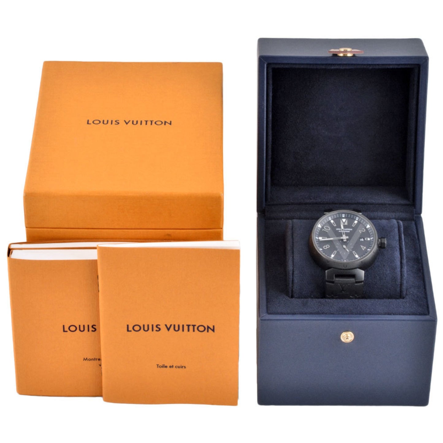 Louis Vuitton Black Steel Tambour