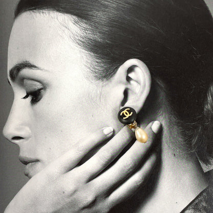 Chanel Black Gold Plated Coco Mark