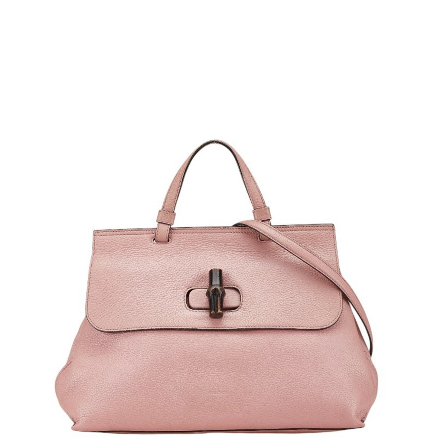 Gucci Pink Leather Bamboo Daily