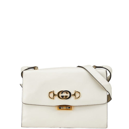 Gucci White Leather Zumi