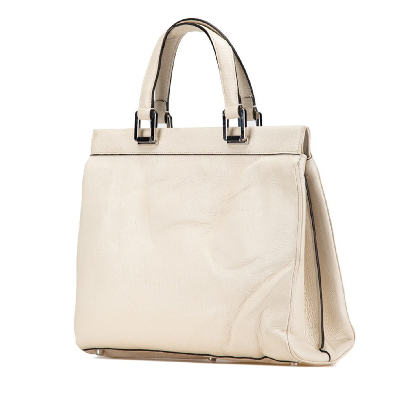 Gucci White Leather Horsebit