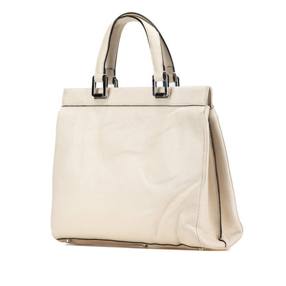 Gucci White Leather Horsebit