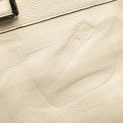Gucci White Leather Horsebit