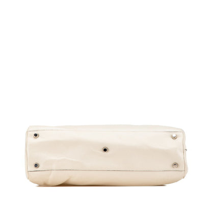 Gucci White Leather Horsebit