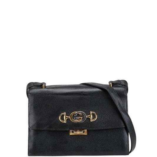 Gucci Black Leather Horsebit