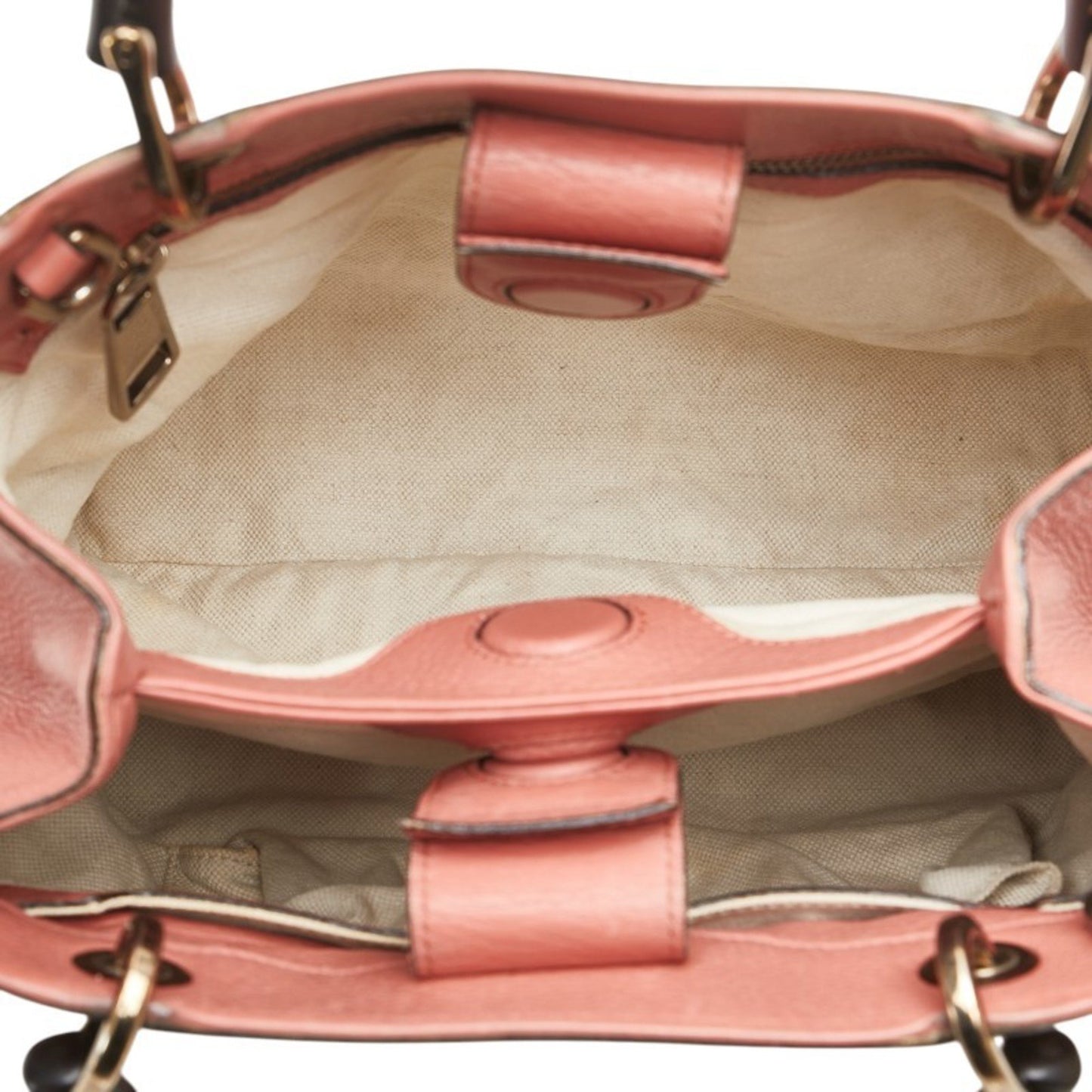 Gucci Pink Leather Bamboo