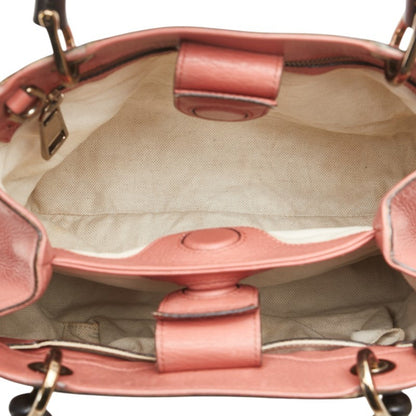 Gucci Pink Leather Bamboo