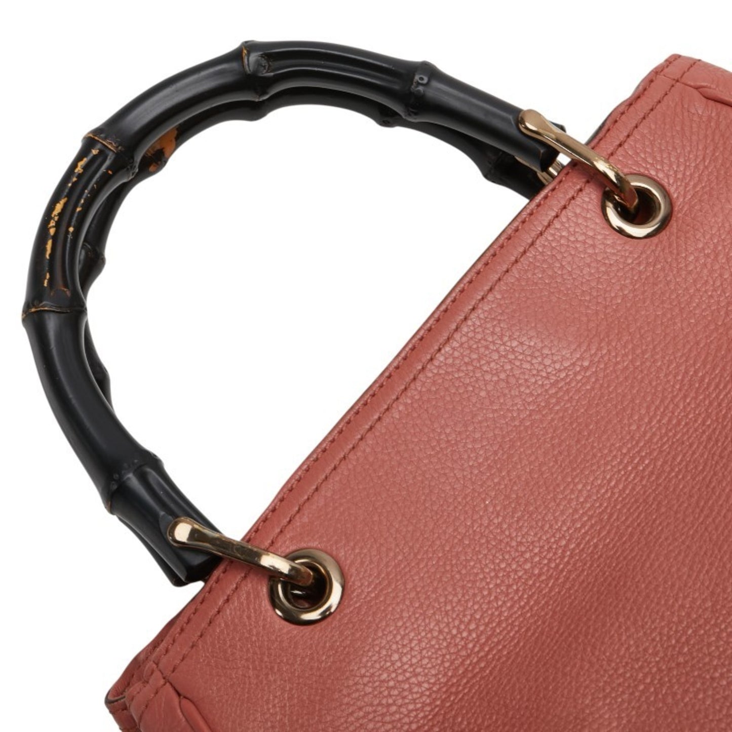 Gucci Pink Leather Bamboo